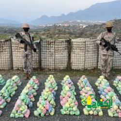 حرس الحدود بعسير يقبض على (9) مخالفين لنظام أمن الحدود لتهريبهم (113) كيلوجرامًا من مادة الحشيش المخدر