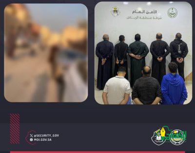 إدارة التحريات والبحث الجنائي بشرطة الرياض تقبض على (8) مقيمين مخالفين لنظام الإقامة