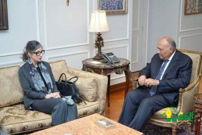 وزير الخارجية المصري يستقبل فرانشيسكا ألبانيز مقررة الأمم المتحدة