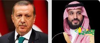 سمو ولي العهد يتلقى اتصالاً هاتفياً من رئيس الجمهورية التركية