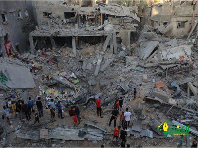 استشهد 20 فلسطينياً على الأقل، جراء قصف للاحتلال الإسرائيلي الليلة الماضية على وسط قطاع غزة
