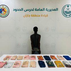 حرس الحدود بمنطقة جازان يقبض على 7 مخالفين لنظام أمن الحدود لتهريبهم 126 كلجم من القات المخدر