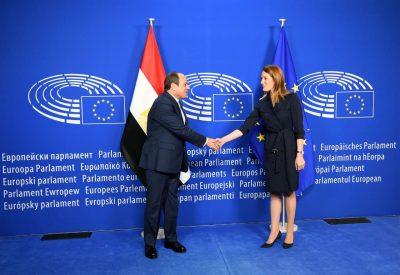 الرئيس عبد الفتاح السيسي – يجتمع بالسيدة روبرتا ميتسولا، رئيسة البرلمان الأوروبي