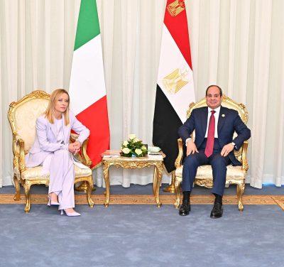 الرئيس عبد الفتاح السيسي – يستقبل رئيسة وزراء الجمهورية الإيطالية