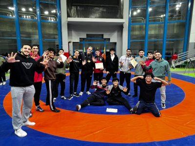 مصارعة المشروع القومي بكفر الشيخ بجمهورية مصر العربية ترتيب عام أول و 7 ميداليات فى بطولة الجمهورية