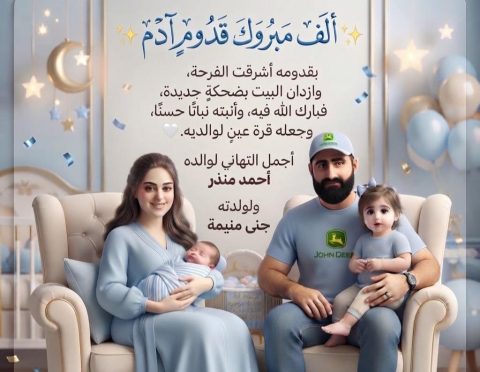 عنتر – يقدم التهاني والتبريكات لأسرة منذر – بإسم الكفاح نيوز