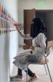 الفنانة التشكيلية ميعاد أبو العطاء تبدع في رسم القط العسيري
