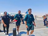 وزراء الطيران المدني والشباب والرياضة والصحة والسكان يستقبلون بعثة المنتخب الوطني الأول لكرة القدم بمطار العلمين الدولي