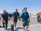 وزراء الطيران المدني والشباب والرياضة والصحة والسكان يستقبلون بعثة المنتخب الوطني الأول لكرة القدم بمطار العلمين الدولي