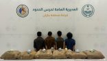 حرس الحدود بمنطقة جازان يقبض على 4 مخالفين لنظام أمن الحدود لتهريبهم 160 كلجم من القات المخدر