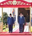 استقبل السيد الرئيس عبد الفتاح السيسي، اليوم، بقصر الإتحادية، الرئيس الإندونيسي برابوو سوبيانتو، حيث أقيمت مراسم الإستقبال الرسمي وتم عزف السلامين الوطنيين واستعراض حرس الشرف