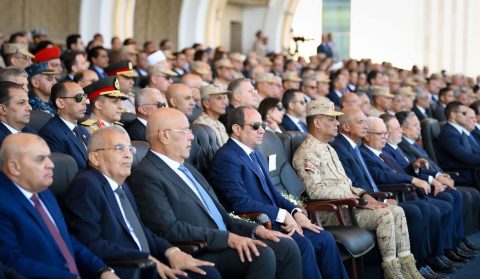 الرئيس عبد الفتاح السيسي يشهد استعراض إماكانيات الدولة فى مجابهة الازمات والكوارث